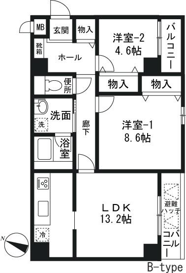 セヴェル方南町 間取り図