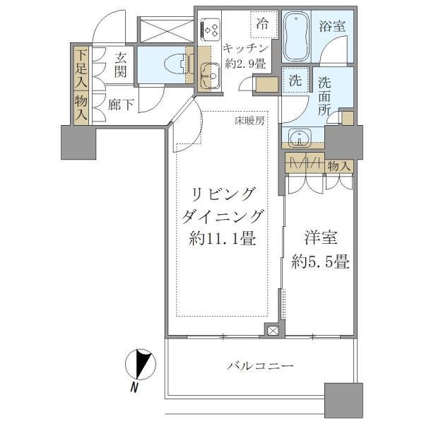 Ｂｒｉｌｌｉａ大井町　ＬＡ　ＶＩＥ　ＥＮ　ＴＯＷＥＲ 間取り図