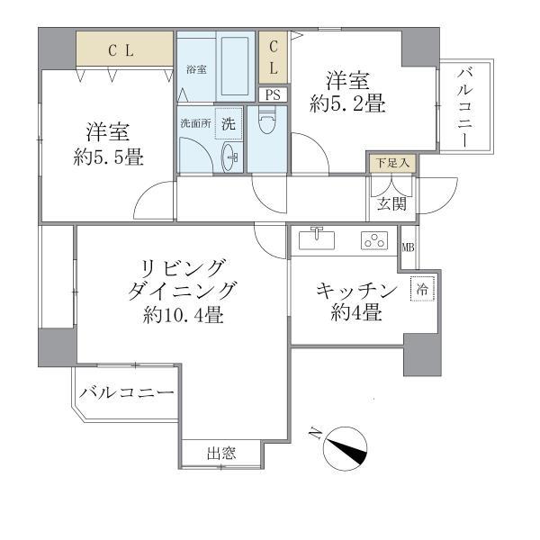 ＰＬＵＳ・ＯｎＥ 1001号室 間取り