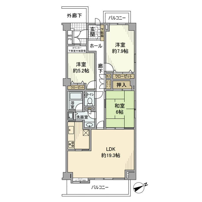 大井仙台坂パークハウス 0号室 間取り