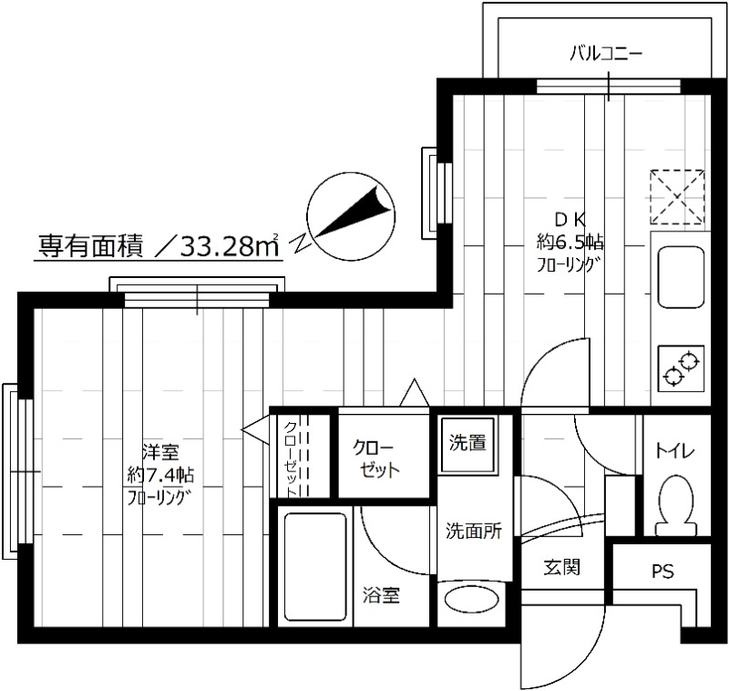 Lis blanc Seijo（リブランセイジョウ） 301号室 間取り