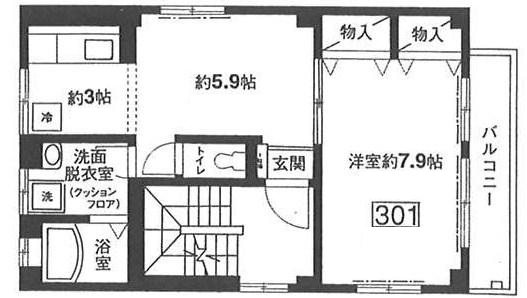 アデッソ学芸大  201号室 間取り