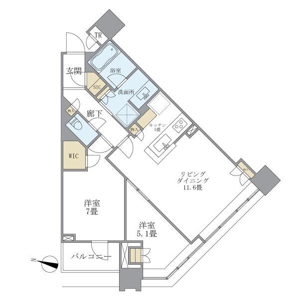 ＢｒｉｌｌｉａＴｏｗｅｒｓ目黒ノースレジデンス 707号室 間取り