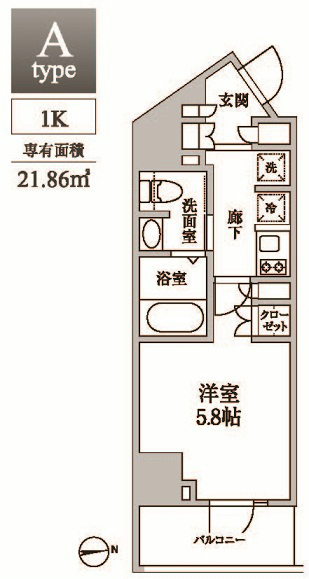 レジディア中延Ⅱ 0404号室 間取り