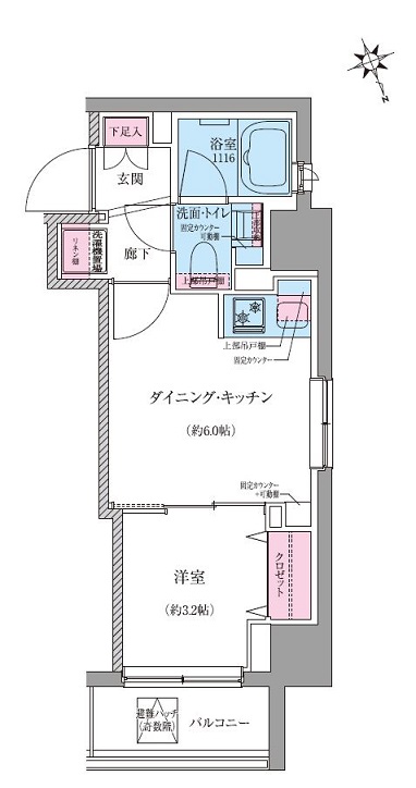 クレヴィアリグゼ世田谷松陰神社前 0401号室 間取り