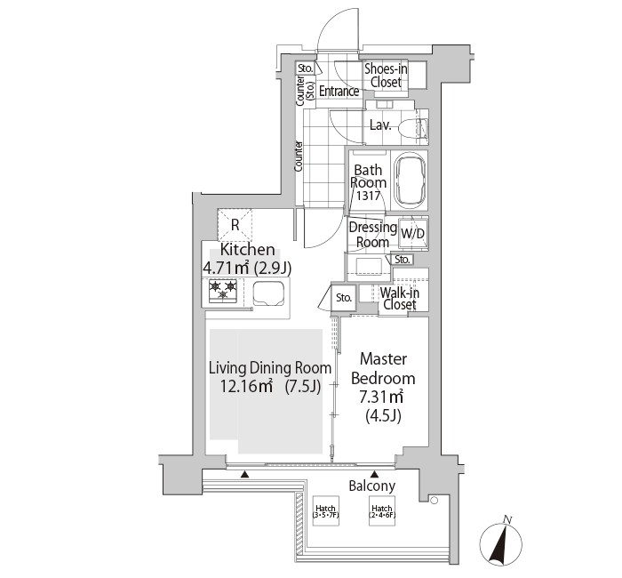 パークフラッツ渋谷神山町 0604号室 間取り