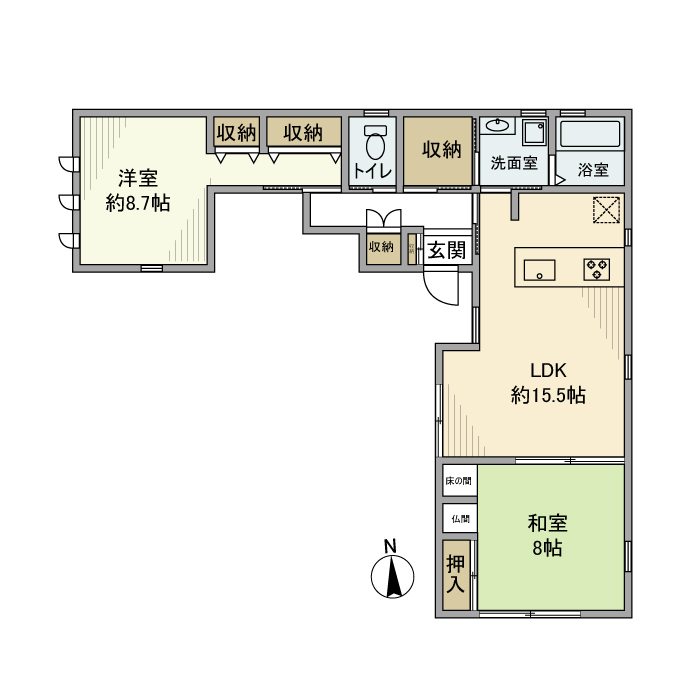 和田戸建 1F号室 間取り