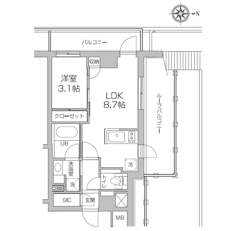 レジディア高円寺 0803号室 間取り