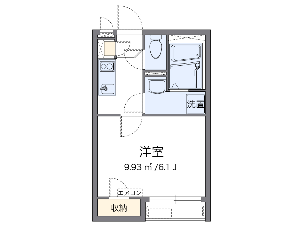 クレイノ落合 202号室 間取り