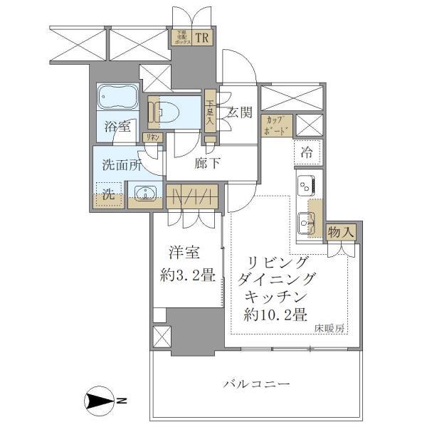 Ｂｒｉｌｌｉａ　Ｔｏｗｅｒ　池袋　Ｗｅｓｔ 1408号室 間取り