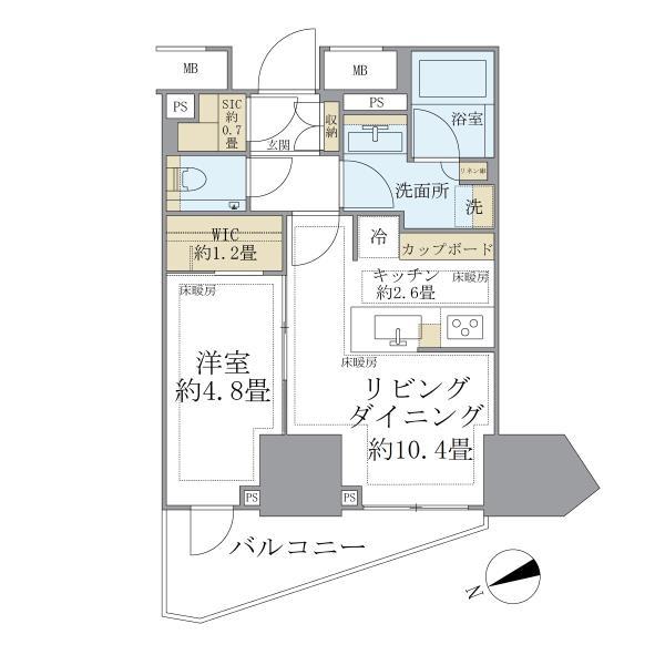 パークタワー東中野グランドエア 703号室 間取り