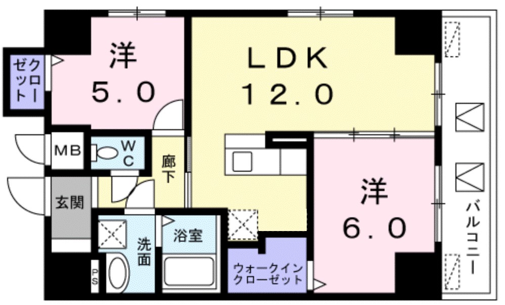レジデンス桜樺 401号室 間取り