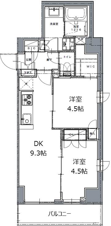 レジディア白金高輪Ⅱ 0503号室 間取り
