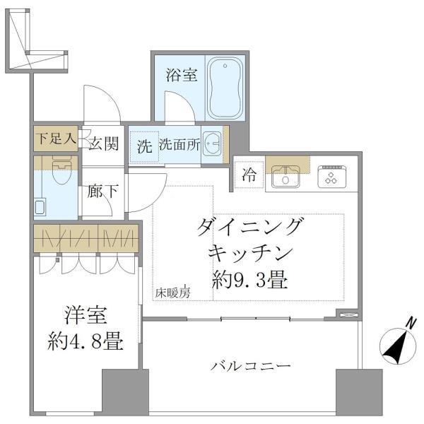 プレミストタワー白金高輪 1407号室 間取り