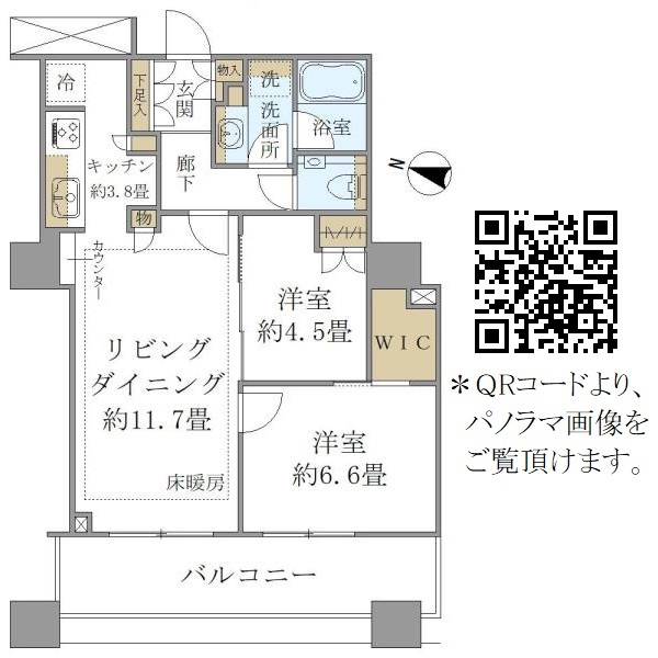 Ｂｒｉｌｌｉａ大井町　ＬＡ　ＶＩＥ　ＥＮ　ＴＯＷＥＲ 2006号室 間取り