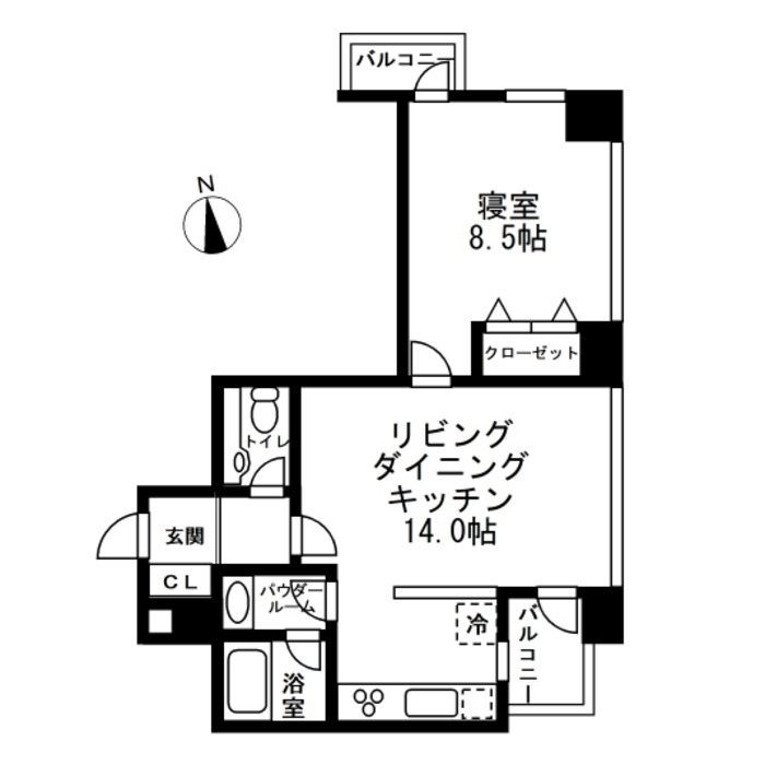 レジディアタワー麻布十番 2304号室 間取り
