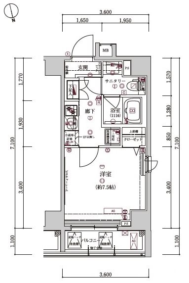 アルテシモモーレ 201号室 間取り