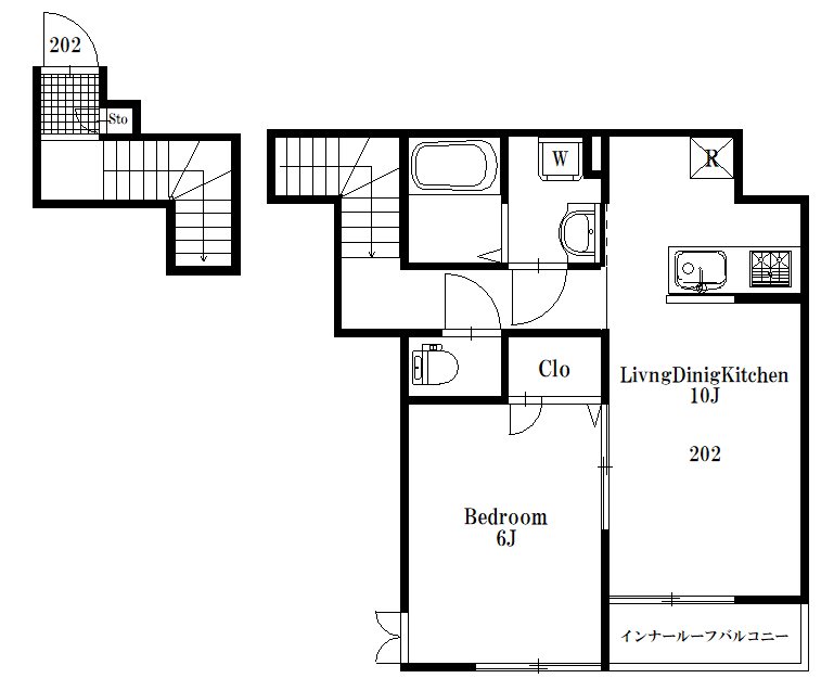 ヴィータリベラ 202号室 間取り
