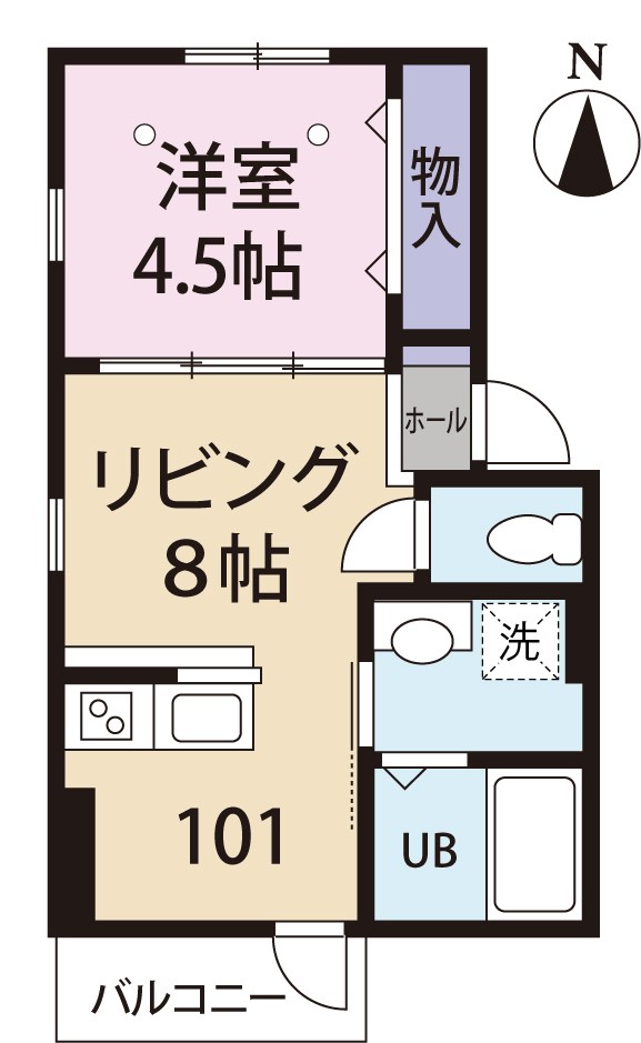 レナルヒュース中野 101号室 間取り