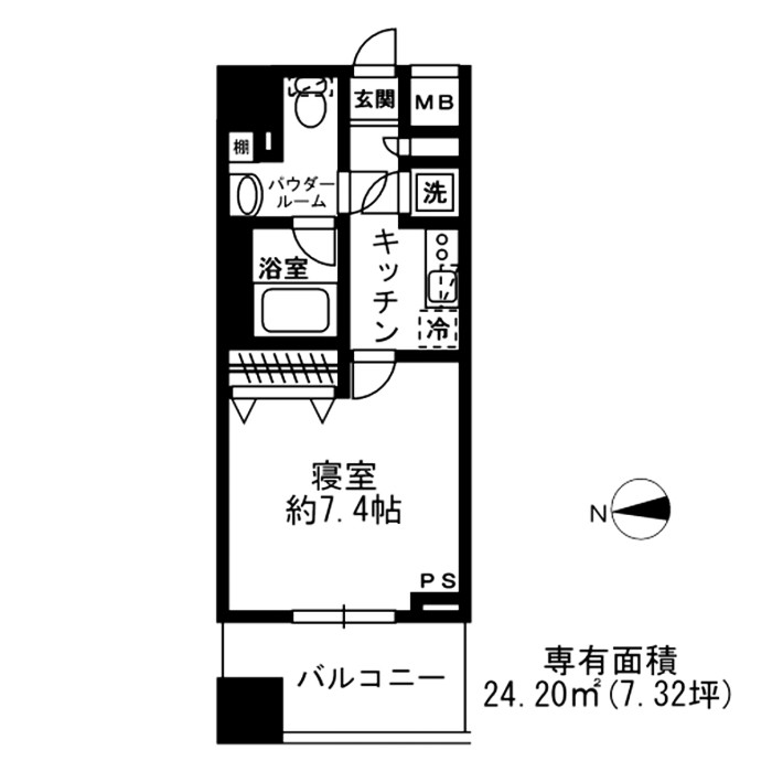 レジディア四谷三丁目 0703号室 間取り