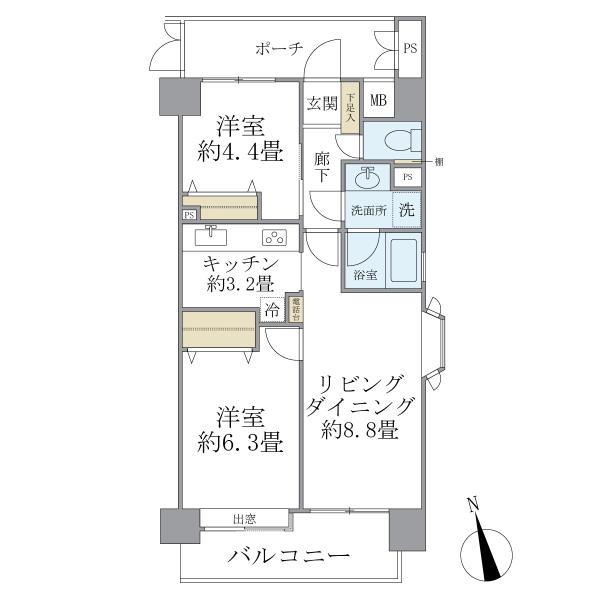 シティハイツ中落合 803号室 間取り