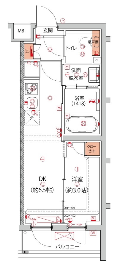 ハーモニーレジデンス中野本町パークサイド 402号室 間取り