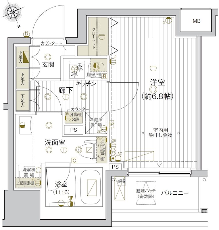 ｳﾞｧﾚｯｼｱ早稲田駅前ｼﾃｨ 1002号室 間取り
