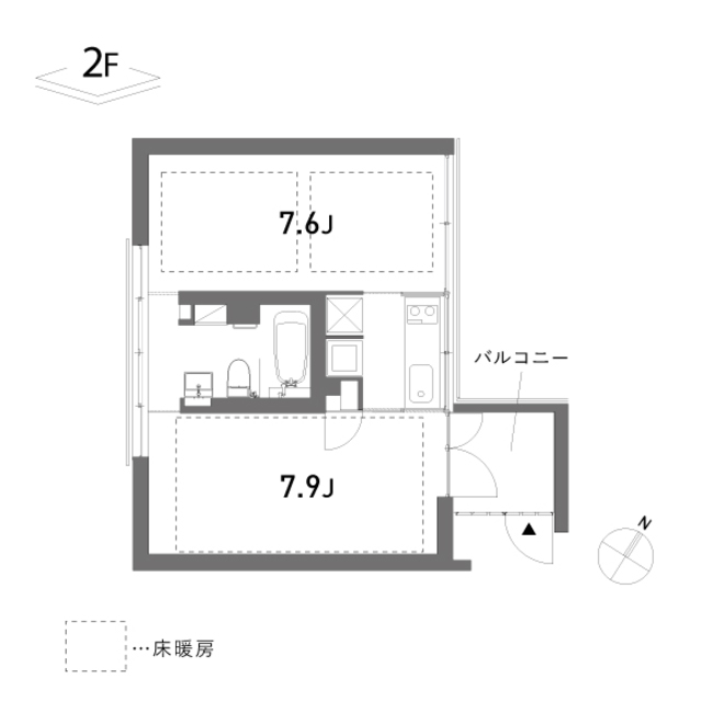 thyme 202号室 間取り