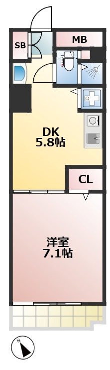 SOCIETY SAKURA-SHIMMACHI 308号室 間取り