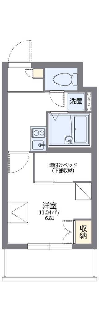 レオパレス本駒込 403号室 間取り