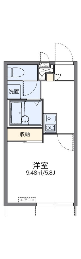 レオパレスビボ 102号室 間取り