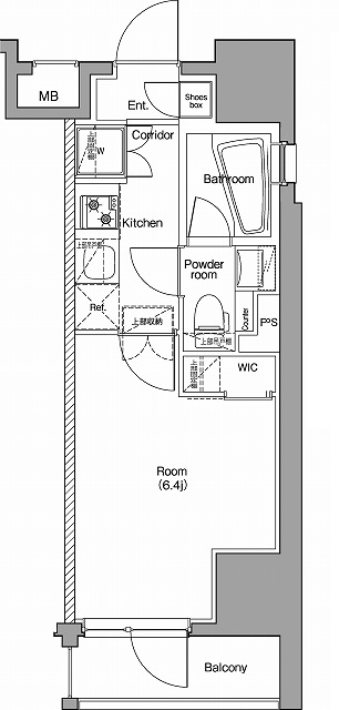 PREMIUM CUBE 品川戸越 DEUX 604号室 間取り
