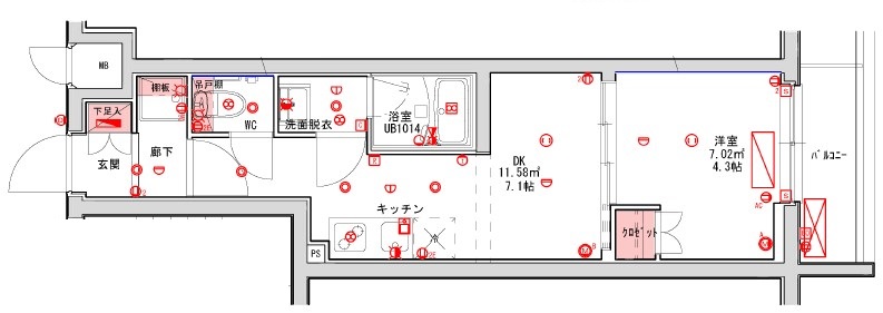 ハーモニーレジデンス品川大井町 103号室 間取り