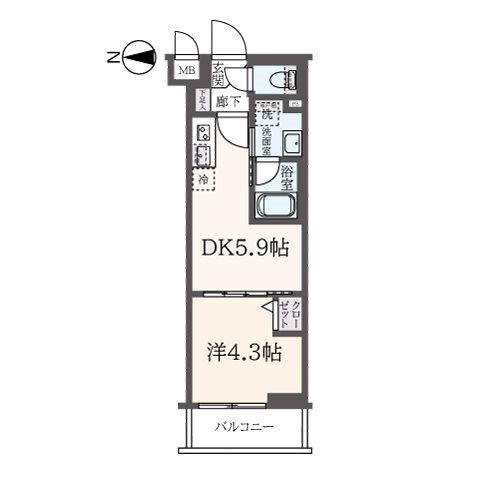 ハーモニーレジデンス東新宿 0105号室 間取り