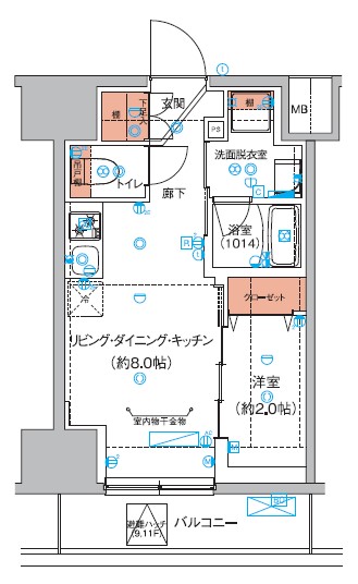 ハーモニーレジデンス巣鴨山手インサイド 1103号室 間取り
