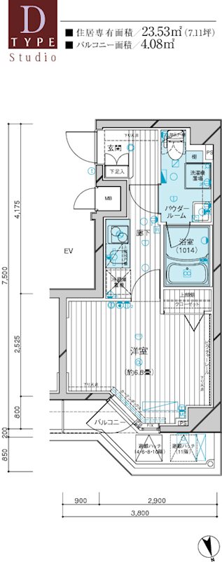 メインステージ西荻窪駅前 1004号室 間取り