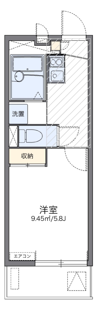 レオパレス翔 105号室 間取り
