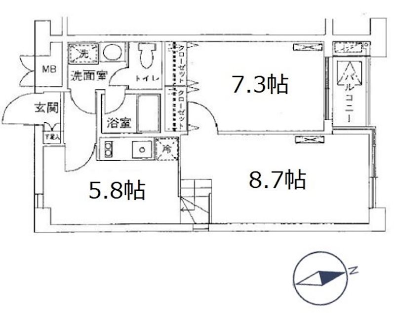 プラザ南大井 102号室 間取り
