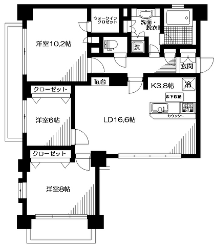パレステージ成城 101号室 間取り