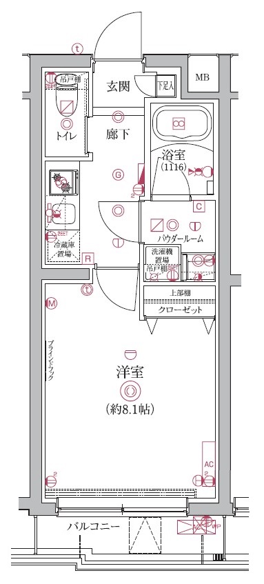クオリタス護国寺 102号室 間取り