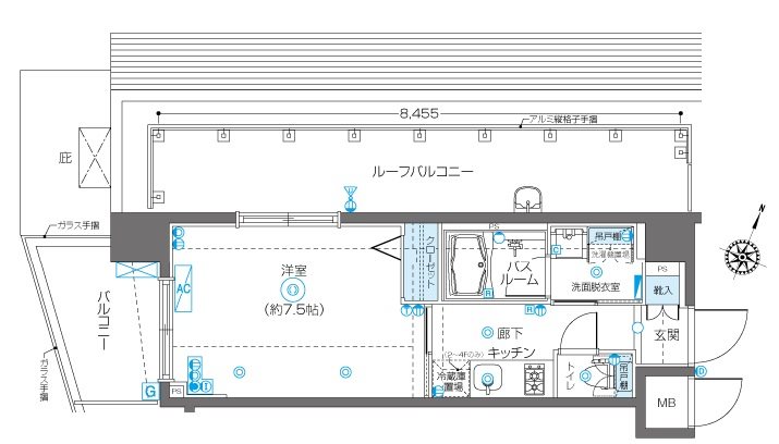 ZOOM飯田橋 501号室 間取り