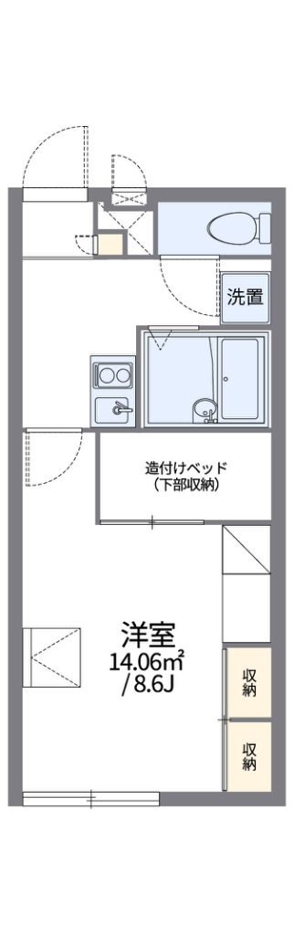 レオパレスグリーンヒルズライフ 104号室 間取り