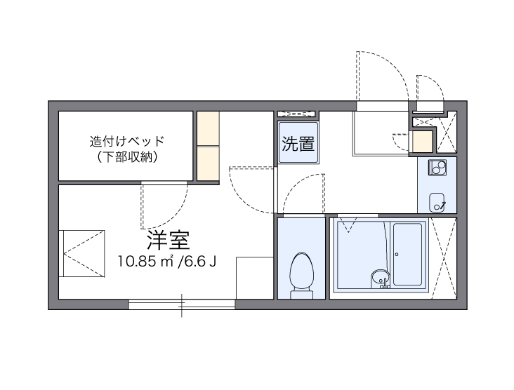 レオパレスクロスウィステリア 103号室 間取り