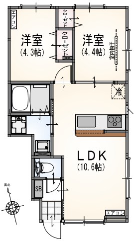 La R&eacute;sidence Chic 102号室 間取り