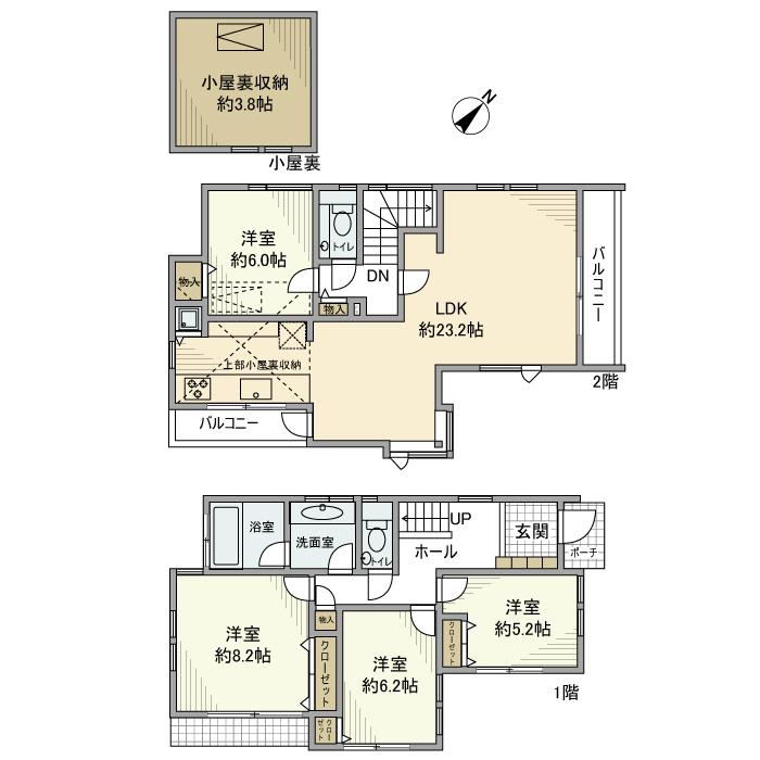 東玉川戸建 間取り図