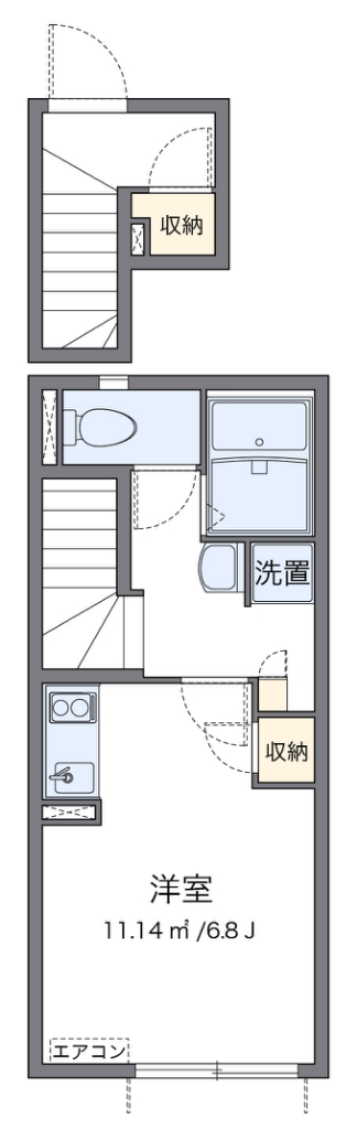 クレイノアオキハイツ 201号室 間取り