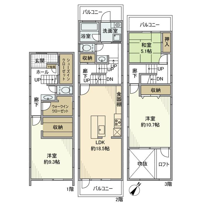 弦巻戸建 間取り図