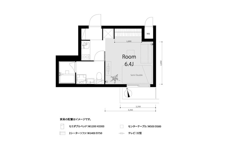 ラインビルド新宿御苑 305号室 間取り