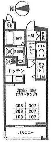 ビバグランデ光琳  107号室 間取り