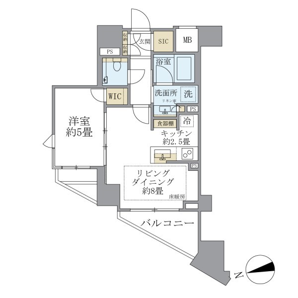 ザ・パークハウス渋谷笹塚 1201号室 間取り